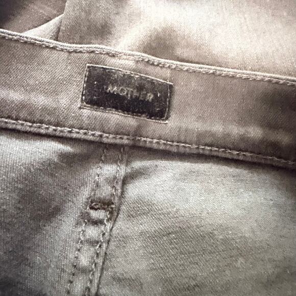 Mother Insider Striped Crop Step-Hem Fray Jeans Black Guilty Racer Stretch Sz 29 - Picture 12 of 16